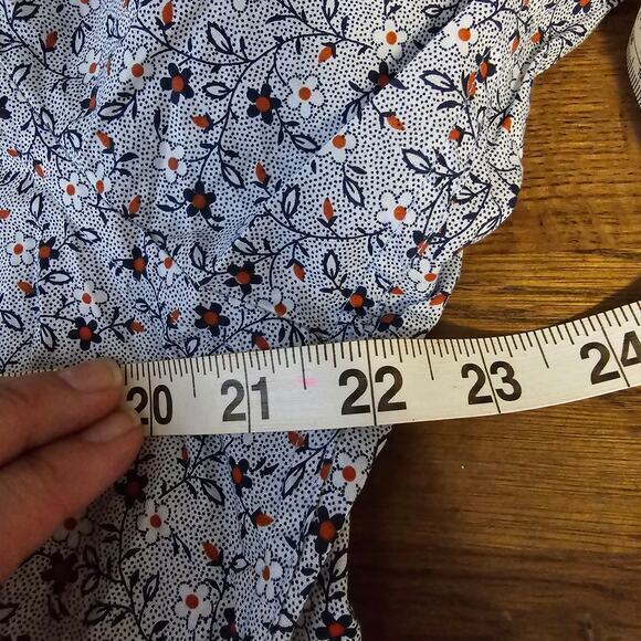 Banana Republic Slim Fit‎ Floral Shirt Blue/White Men's L - Picture 7 of 8